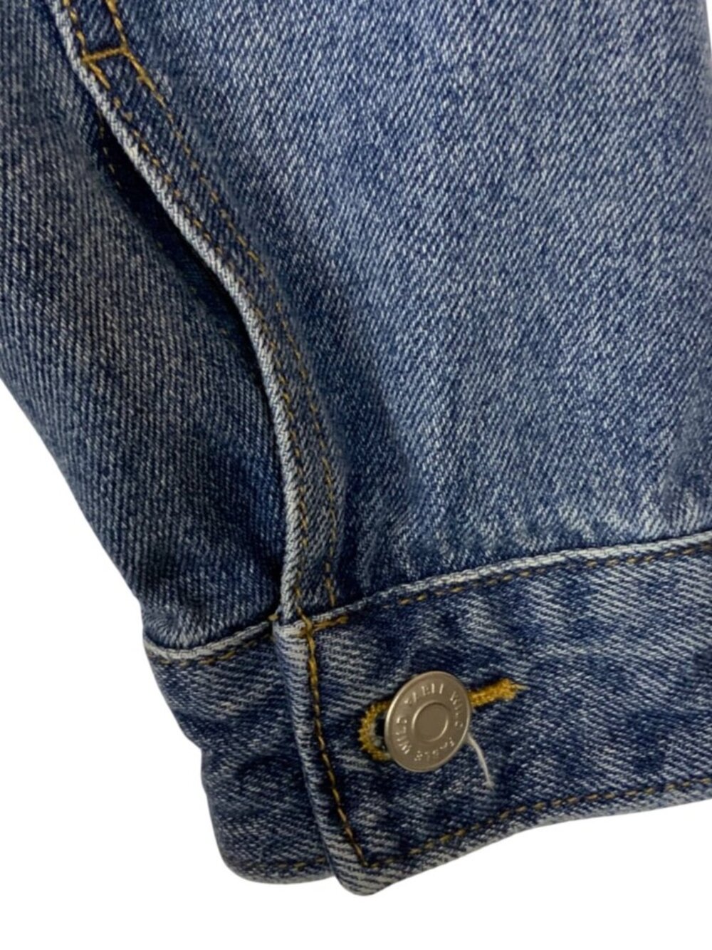 Wild Fable Womens Distressed Blue Denim Trucker Jacket Size XL Button-Up Casual - Picture 7 of 9